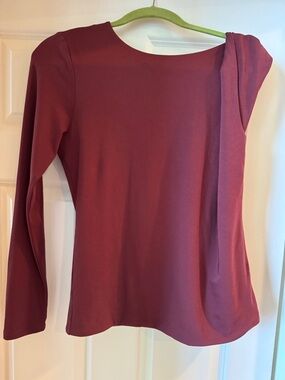 Banana Republic Long Sleeve/One sleeve Boatneck Top - Rosewood
